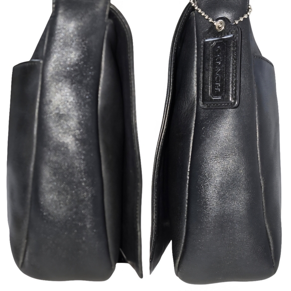 Coach (Vintage 1990s) Lexington Flap Bag 4183 Italy Black Leather - Picture 5 of 15